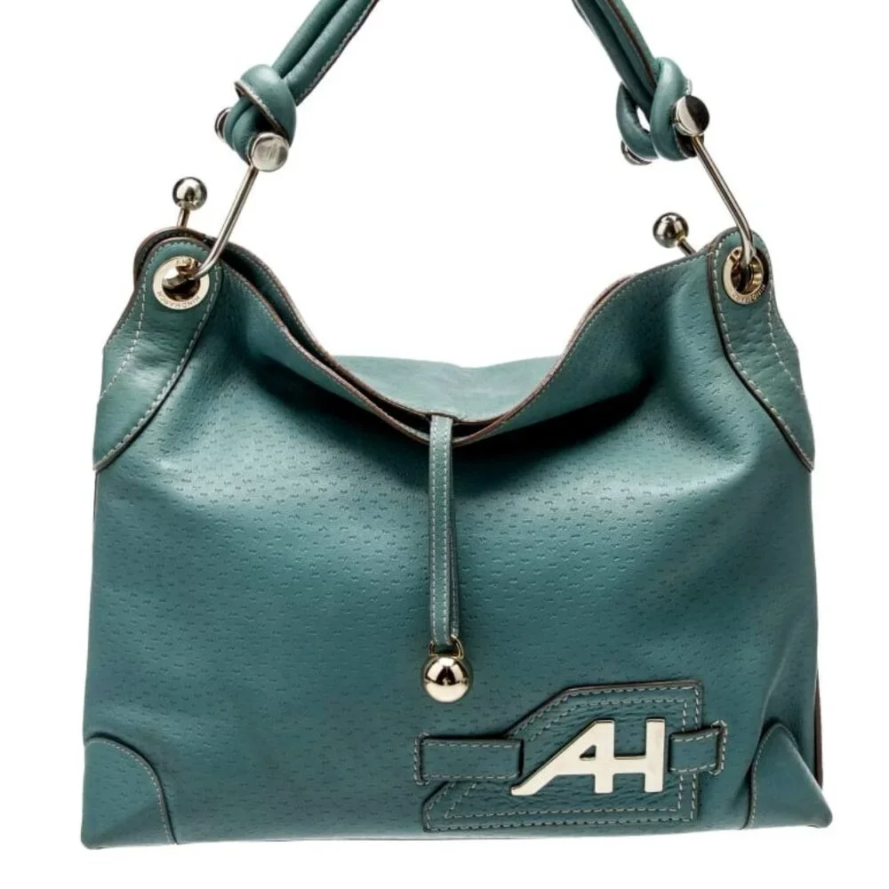 Anya Hindmarch Elrod Hibo Bag Petrol Blue Leather